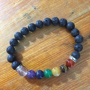 Lava Bead - 7 Chakra bracelet NATURAL STONES 8mm